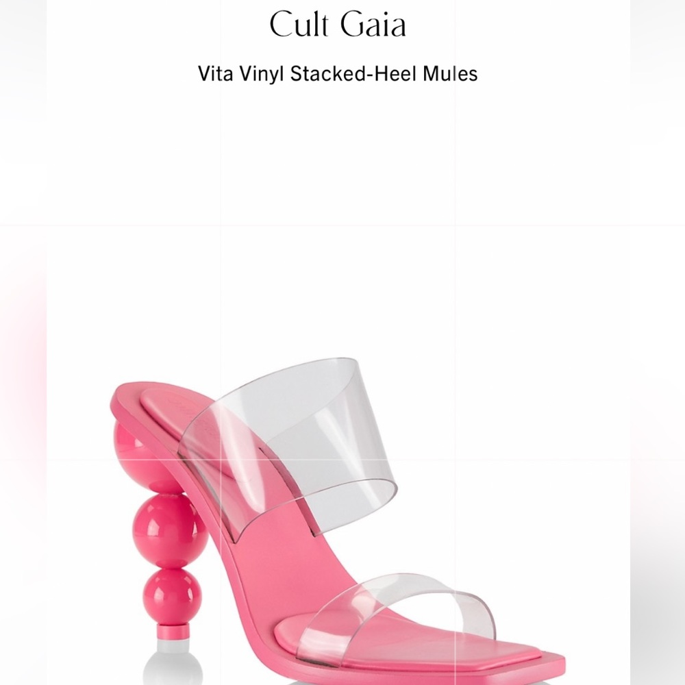 Cult Gaia Vita vinyl stacked-heel mules